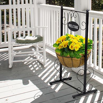 Sorbus Welcome Planter Basket Stand with Coco Liner