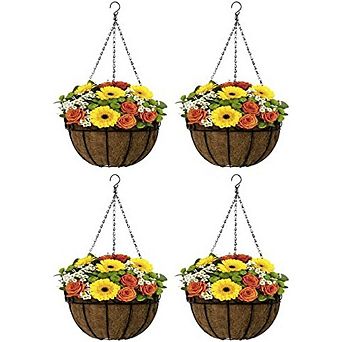 Sorbus 4-Pack Hanging Planter Baskets with Coco Liner