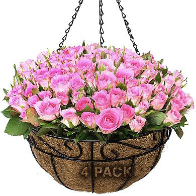 Sorbus 4-Pack Hanging Planter Baskets with Coco Liner