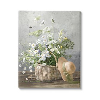Stupell Home Decor Country Daisy Basket Canvas Wall Art