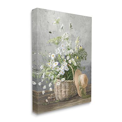 Stupell Home Decor Country Daisy Basket Canvas Wall Art