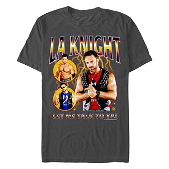 Men's WWE LA Knight Let Me Talk To Ya Poster Graphic Tee