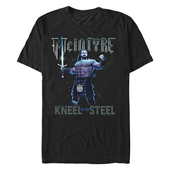 Men's WWE McIntyre Kneel To The Steel Poster Graphic Tee