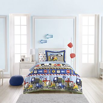 Dream Factory Trucks Tractors & Cars 5 pc Twin Bed Set
