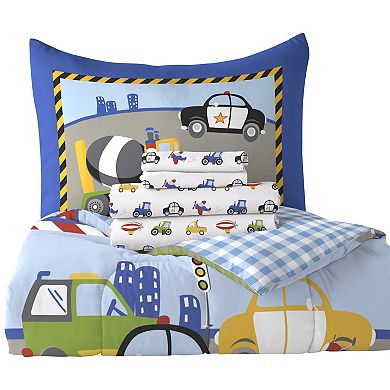 Dream Factory Trucks Tractors and Cars Bed Set - Twin