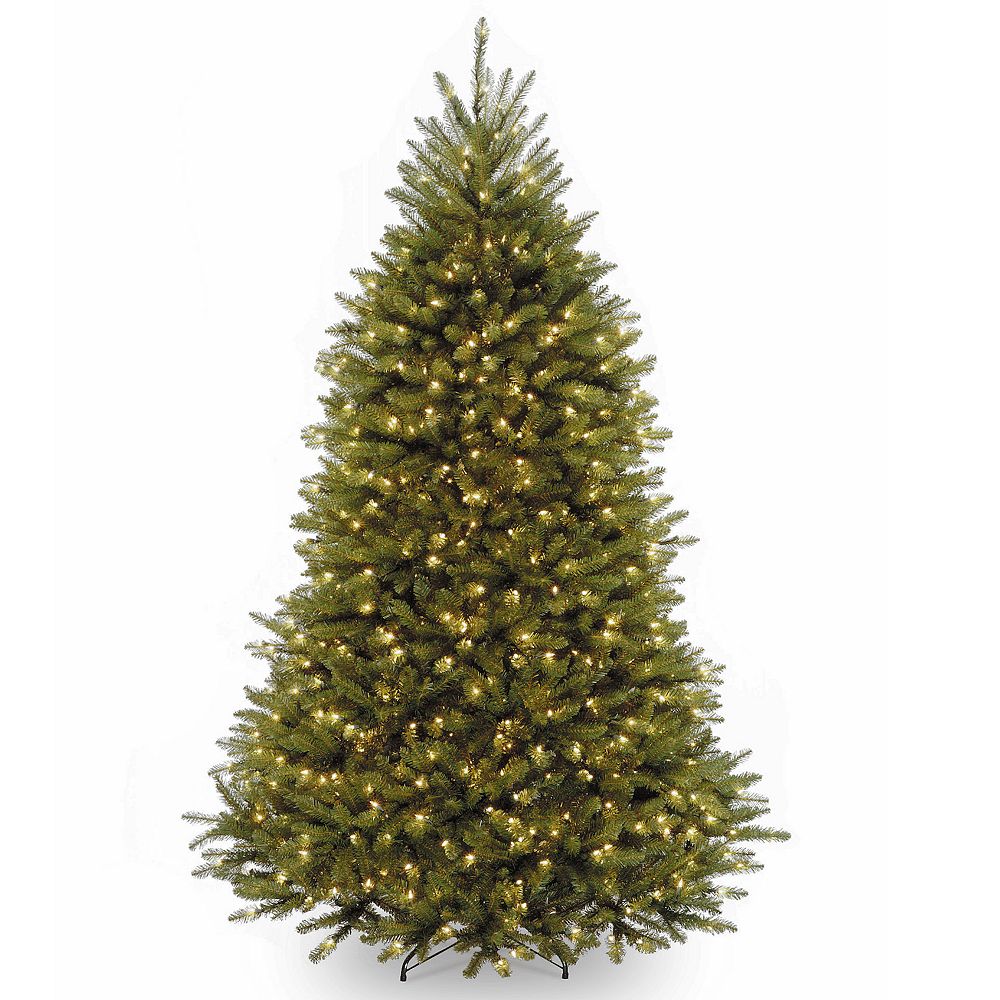 7.5 ft Dunhill Fir Hinged Christmas Tree with LED Lights