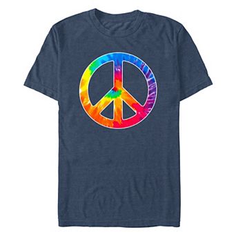 Men's Peace Sign Tie Dye Print Graphic Tee