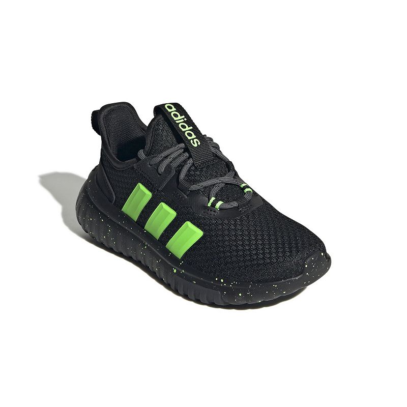 adidas Kaptir 4.0 Kids Running Shoes, Boy's, Size: 10.5, Black Lime Burst