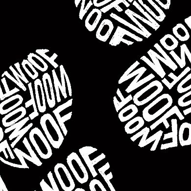 Women's Plus Size Word Art Tank Top - Woof Paw Prints