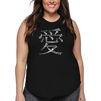 Women's Plus Size Word Art Tank Top - The Word Love in 44 Languages
