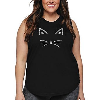 Women's Plus Size Word Art Tank Top - Whiskers