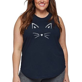 Women's Plus Size Word Art Tank Top - Whiskers