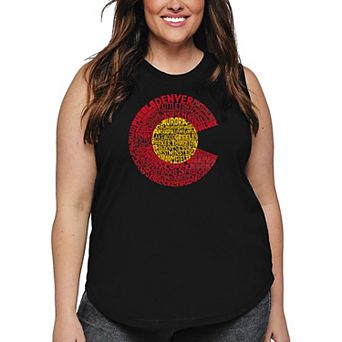 Women's Plus Size Word Art Tank Top - Colorado