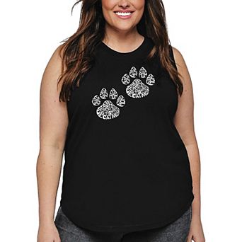 Women's Plus Size Word Art Tank Top - Cat Mom