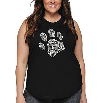Women's Plus Size Word Art Tank Top - Dog Paw