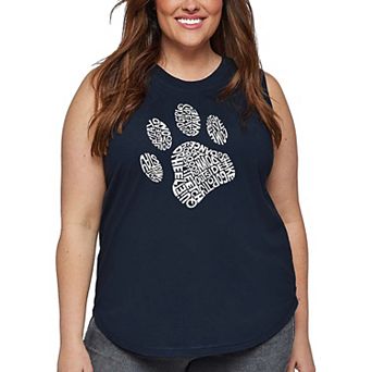 Women's Plus Size Word Art Tank Top - Dog Paw