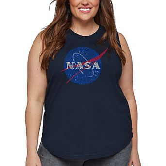 Women's Plus Size Word Art Tank Top - NASA's Most Notable Missions