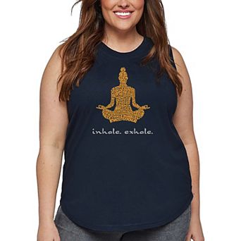 Women's Plus Size Word Art Tank Top - Inhale Exhale