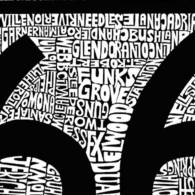 Women's Plus Size Word Art Tank Top - CITIES ALONG THE LEGENDARY ROUTE 66