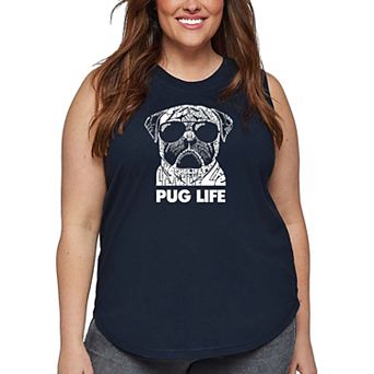 Women's Plus Size Word Art Tank Top - Pug Life