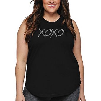 Women's Plus Size Word Art Tank Top - XOXO