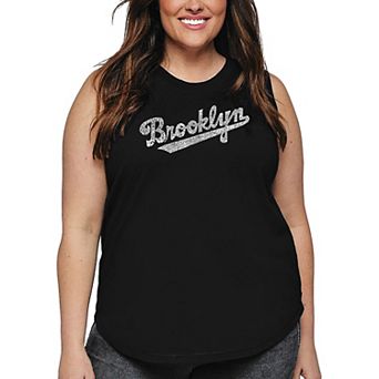 Women's Plus Size Word Art Tank Top - Brooklyn Neighborhoods