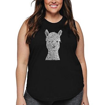 Women's Plus Size Word Art Tank Top - Alpaca