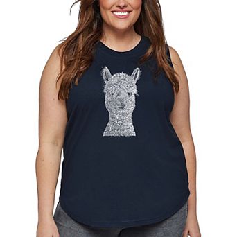 Women's Plus Size Word Art Tank Top - Alpaca