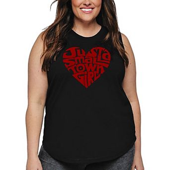 Women's Plus Size Word Art Tank Top - Just a Small Town Girl