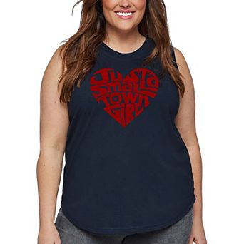 Women's Plus Size Word Art Tank Top - Just a Small Town Girl