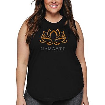 Women's Plus Size Word Art Tank Top - Namaste