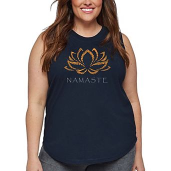 Women's Plus Size Word Art Tank Top - Namaste