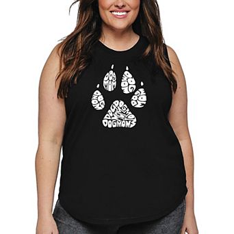 Women's Plus Size Word Art Tank Top - Dog Mom
