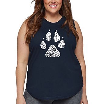 Women's Plus Size Word Art Tank Top - Dog Mom