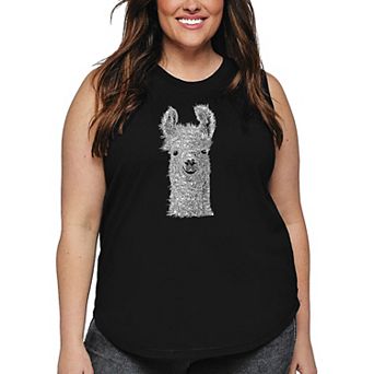 Women's Plus Size Word Art Tank Top - Llama