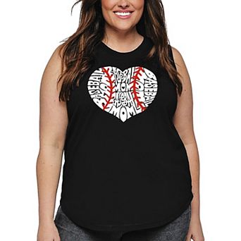 Women's Plus Size Word Art Tank Top - Baseball Mom