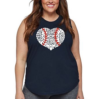 Women's Plus Size Word Art Tank Top - Baseball Mom