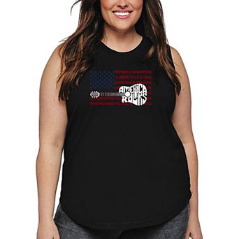 America Rocks - Women's Plus Size Word Art Tank Top