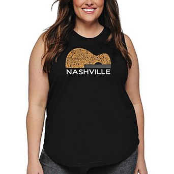 Nashville Guitar - Women's Plus Size Word Art Tank Top