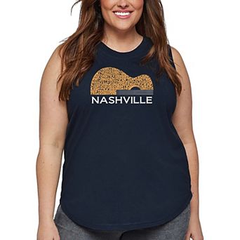 Nashville Guitar - Women's Plus Size Word Art Tank Top