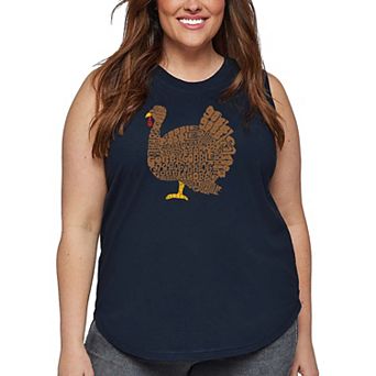 Thanksgiving - Women's Plus Size Word Art Tank Top