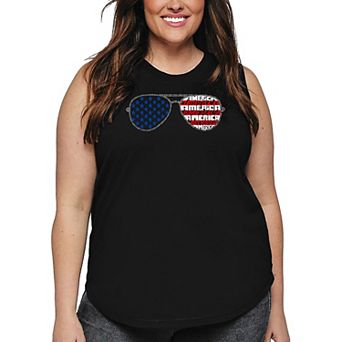 Americana Sunglasses - Women's Plus Size Word Art Tank Top