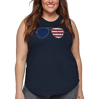 Americana Sunglasses - Women's Plus Size Word Art Tank Top
