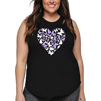 Butterfly Heart - Women's Plus Size Word Art Tank Top
