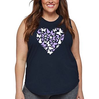 Butterfly Heart - Women's Plus Size Word Art Tank Top