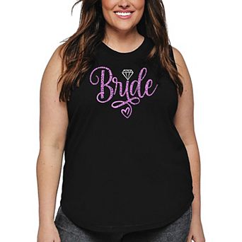 Women's Plus Size Word Art Tank Top - Bride
