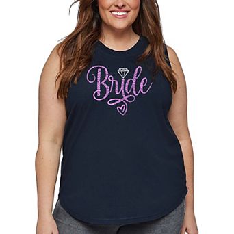 Women's Plus Size Word Art Tank Top - Bride