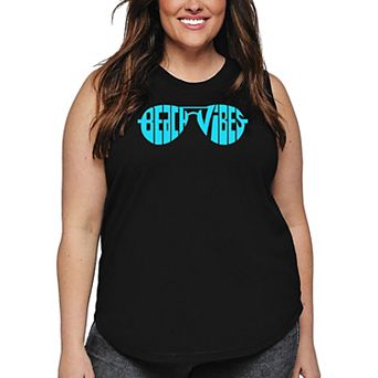 Beach Vibes - Women's Plus Size Word Art Tank Top