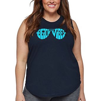 Beach Vibes - Women's Plus Size Word Art Tank Top