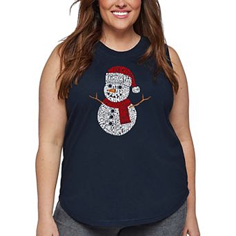 Christmas Snowman - Women's Plus Size Word Art Tank Top